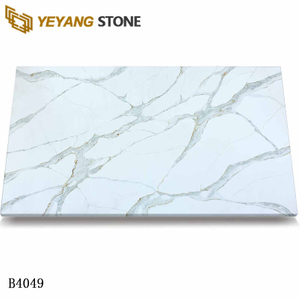 Durable White Quartz Stone Countertops for Kitchen B4049