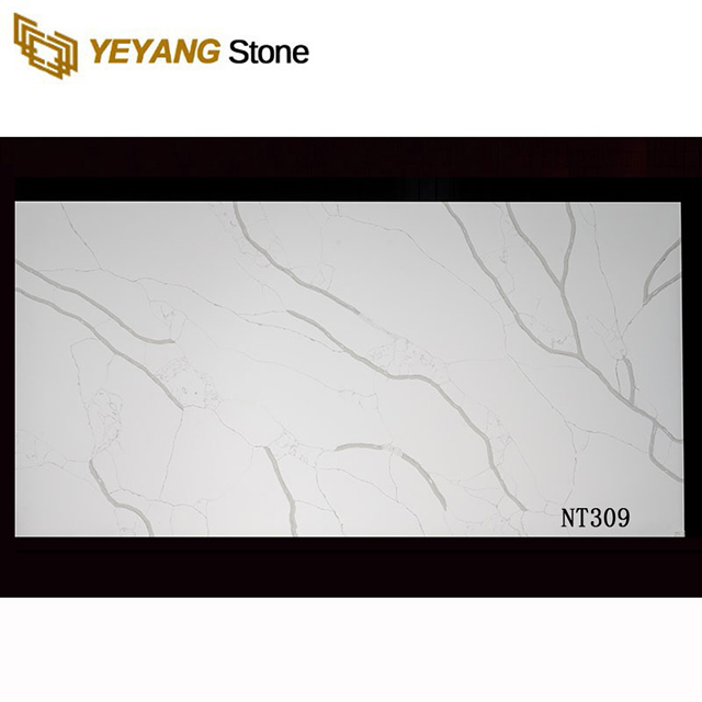 NT309 Calacatta White Quartz Slabs Stone Price Cost