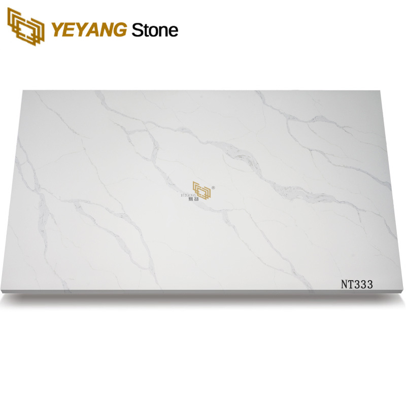 NT333 Calacatta White Quartz Stone Slabs Price Cost