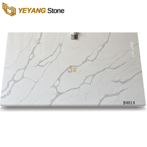 B4014 Calacatta Grey Quartz Slab For Kitchen Countertops