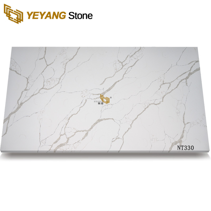 NT330 White Classic Calacatta Quartz Stone Slabs Price Cost