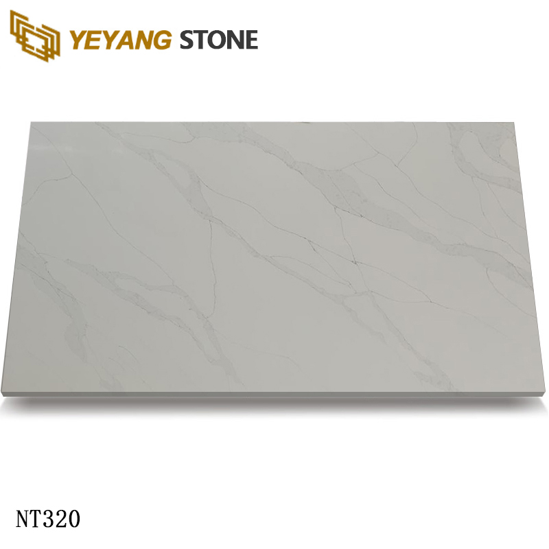 NT320 White Calacatta Gold Quartz Slabs Stone Cost Best Price