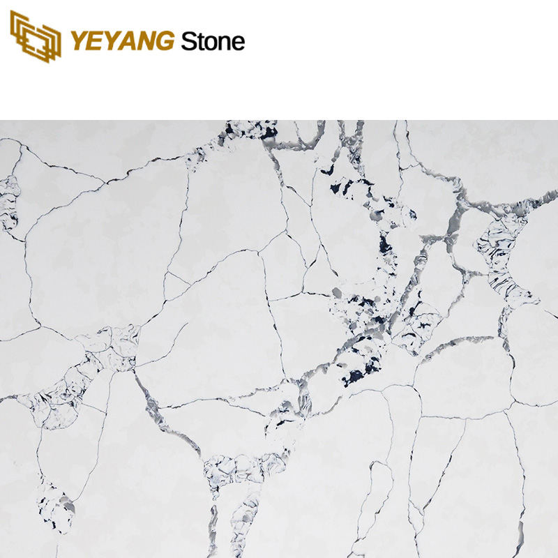 White Quartz Slab for Custom Quartz Bathroom Vanity Tops NT317